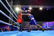 22 October 2022; Sevda Asenova of Bulgaria, right, in action against Roberta Bonatti of Italy in their minimumweight 48kg final during the EUBC Women's European Boxing Championships 2022 at Budva Sports Centre in Budva, Montenegro.Photo by Ben McShane/Sportsfile