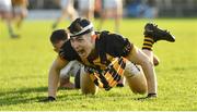 23 October 2022; Caolan Finnegan of Crossmaglen Rangers celebrates after scoring his side's first goal during the Armagh County Senior Club Football Championship Final match between Crossmaglen Rangers and Granemore at Athletic Grounds in Armagh. Photo by Ramsey Cardy/Sportsfile