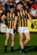 23 October 2022; Rian O'Neill, right, and Tony O'Callaghan of Crossmaglen Rangers before the Armagh County Senior Club Football Championship Final match between Crossmaglen Rangers and Granemore at Athletic Grounds in Armagh. Photo by Ramsey Cardy/Sportsfile