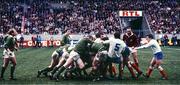 20 March 1982; A general view of a scrum during the Five Nations Rugby Championship match between France and Ireland at Parc de Princes in Paris, France. Photo by Ray McManus/Sportsfile