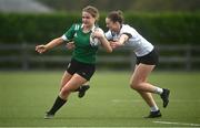 1 November 2022; Robyn O'Connor of South East is tackled by Ellie O’Sullivan-Sexton of Midlands during the Sarah Robinson Cup round two match between Midlands and South East at Mullingar in Westmeath. Photo by David Fitzgerald/Sportsfile