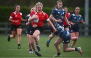 1 November 2022; Nicola Campbell of North East is tackled by Charlotte Nagle of Metro during the Sarah Robinson Cup round two match between Metro and North East at Mullingar in Westmeath. Photo by David Fitzgerald/Sportsfile