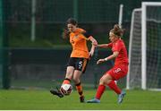 3 November 2022; Chloe Wallace of Republic of Ireland in action against Anida Mujela of Switzerland during the Women's U16 International Friendly match between Republic of Ireland and Switzerland at Whitehall Stadium in Dublin. Photo by Seb Daly/Sportsfile