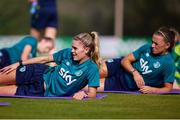 9 November 2022; Jamie Finn, left, and Katie McCabe during a Republic of Ireland Women training session at Dama de Noche Football Center in Marbella, Spain. Photo by Andres Gongora/Sportsfile