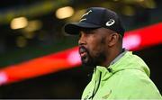 5 November 2022; South Africa backs coach Mzwandile Stick before the Bank of Ireland Nations Series match between Ireland and South Africa at the Aviva Stadium in Dublin. Photo by Brendan Moran/Sportsfile