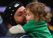 5 November 2022; Jamison Gibson-Park of Ireland and his daughter Iris after the Bank of Ireland Nations Series match between Ireland and South Africa at the Aviva Stadium in Dublin. Photo by Brendan Moran/Sportsfile