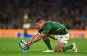 5 November 2022; Cheslin Kolbe of South Africa during the Bank of Ireland Nations Series match between Ireland and South Africa at the Aviva Stadium in Dublin. Photo by Brendan Moran/Sportsfile