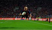 10 November 2022; Simon Zebo of Munster scores his side's second try during the match between Munster and South Africa Select XV at Páirc Ui Chaoimh in Cork. Photo by David Fitzgerald/Sportsfile