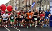 30 October 2022; Runners compete in the 2022 Irish Life Dublin Marathon. 25,000 runners took to the Fitzwilliam Square start line to participate in the 41st running of the Dublin Marathon after a two-year absence. Photo by Sam Barnes/Sportsfile