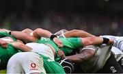 12 November 2022; A general view of players bind in a scrum during the Bank of Ireland Nations Series match between Ireland and Fiji at the Aviva Stadium in Dublin. Photo by Brendan Moran/Sportsfile