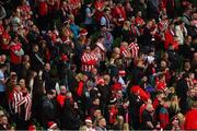 13 November 2022; Derry City supporters during the Extra.ie FAI Cup Final match between Derry City and Shelbourne at Aviva Stadium in Dublin. Photo by Michael P Ryan/Sportsfile