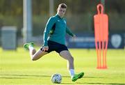 15 November 2022; Evan Ferguson during a Republic of Ireland training session at the FAI National Training Centre in Abbotstown, Dublin. Photo by Seb Daly/Sportsfile