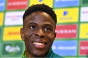 15 November 2022; Chiedozie Ogbene during a Republic of Ireland media conference at the FAI headquarters in Abbotstown, Dublin. Photo by Seb Daly/Sportsfile