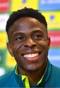 15 November 2022; Chiedozie Ogbene during a Republic of Ireland media conference at the FAI headquarters in Abbotstown, Dublin. Photo by Seb Daly/Sportsfile