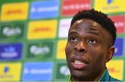 15 November 2022; Chiedozie Ogbene during a Republic of Ireland media conference at the FAI headquarters in Abbotstown, Dublin. Photo by Seb Daly/Sportsfile