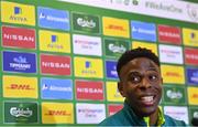 15 November 2022; Chiedozie Ogbene during a Republic of Ireland media conference at the FAI headquarters in Abbotstown, Dublin. Photo by Seb Daly/Sportsfile