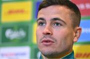 15 November 2022; Josh Cullen during a Republic of Ireland media conference at the FAI headquarters in Abbotstown, Dublin. Photo by Seb Daly/Sportsfile