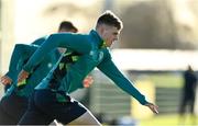16 November 2022; Evan Ferguson during a Republic of Ireland training session at the FAI National Training Centre in Abbotstown, Dublin. Photo by Seb Daly/Sportsfile
