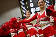 18 November 2022; Marist Red Foxes cheerleaders before the 2022 MAAC/ASUN Dublin Basketball Challenge match between Marist Red Foxes and Eastern Kentucky Colonelss at National Basketball Arena in Dublin. Photo by David Fitzgerald/Sportsfile
