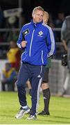 14 August 2013; Northern Ireland manager Michael O'Neill at the final whistle. 2014 FIFA World Cup Qualifier, Group F, Refixture, Northern Ireland v Russia, Windsor Park, Belfast, Co. Antrim. Picture credit: Liam McBurney / SPORTSFILE