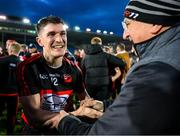 3 December 2022; Peter Hogan of Ballygunner is congratulated after the AIB Munster GAA Hurling Senior Club Championship Final match between Ballygunner of Waterford and Ballyea of Clare at FBD Semple Stadium in Thurles, Tipperary. Photo by Ray McManus/Sportsfile