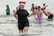 10 December 2022; People get freezin’ for a reason to support Special Olympics Ireland as the organisation raises funds to send over 70 athletes to the World Games in Berlin 2023. Alana Heussaff during the Special Olympics Ireland Polar Plunge at Clogherhead Beach in Louth. Photo by Ramsey Cardy/Sportsfile