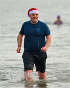 10 December 2022; People get freezin’ for a reason to support Special Olympics Ireland as the organisation raises funds to send over 70 athletes to the World Games in Berlin 2023. Declan Connelan during the Special Olympics Ireland Polar Plunge at Clogherhead Beach in Louth. Photo by Ramsey Cardy/Sportsfile