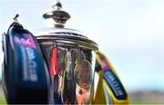 11 December 2022; A detailed view of the cup before the AIB Ulster GAA Football Senior Club Championship Final match between Glen Watty Graham's of Derry and Kilcoo of Down at the Athletics Grounds in Armagh. Photo by Ben McShane/Sportsfile