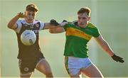 11 December 2022; Shealan Johnston of Kilcoo in action against Ethan Doherty of Glen during the AIB Ulster GAA Football Senior Club Championship Final match between Glen Watty Graham's of Derry and Kilcoo of Down at the Athletics Grounds in Armagh. Photo by Ben McShane/Sportsfile