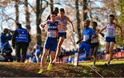 11 December 2022; Jakob Ingebrigtsen of Norway, right, competing in the senior men's 10000m during the SPAR European Cross Country Championships at Piemonte-La Mandria Park in Turin, Italy. Photo by Sam Barnes/Sportsfile