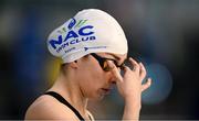 15 December 2022; Ellen Keane of NAC before competing in the heats of the Women's 100m breaststroke during day one of the Irish National Winter Swimming Championships 2022 at the National Aquatic Centre, on the Sport Ireland Campus, in Dublin. Photo by David Fitzgerald/Sportsfile