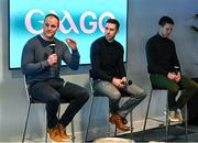 15 December 2022; Former players, from left, Michael Murphy, Marc O’Se and Seamus Hickey at the media launch of the GAAGO 2023 at Croke Park in Dublin. Photo by Eóin Noonan/Sportsfile