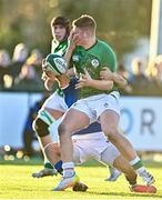 17 December 2022; Danny Sheahan of Ireland is tackled by Lorenzo Elettri of Italy during the U20 Rugby International Friendly match between Ireland and Italy at Clontarf RFC in Dublin. Photo by Sam Barnes/Sportsfile