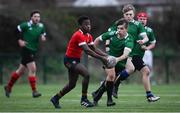 4 January 2023; Sam Manuel of North East during the Shane Horgan Cup Round Three match between South East and North East at Clontarf RFC in Dublin. Photo by Harry Murphy/Sportsfile