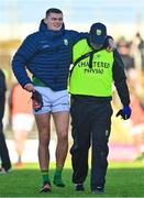 8 January 2023; Diarmuid O'Connor of Kerry leaves the pitch, assisted by Kerry chartered physiotherapist Paudie McQuinn, during the McGrath Cup Group A match between Kerry and Clare at Austin Stack Park in Tralee, Kerry. Photo by Brendan Moran/Sportsfile