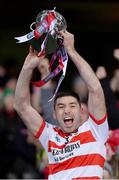 14 January 2023; Ballygiblin captain Fionn Herlihy lifts the cup after his side's victory in the AIB GAA Hurling All-Ireland Junior Championship Final match between Ballygiblin of Cork and Easkey of Sligo at Croke Park in Dublin. Photo by Piaras Ó Mídheach/Sportsfile