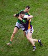 22 January 2023; Hugh Kenny of Kilmacud Crokes in action against Michael Warnock of Watty Graham's Glen during the AIB GAA Football All-Ireland Senior Club Championship Final match between Glen of Derry and Kilmacud Crokes of Dublin at Croke Park in Dublin. Photo by Daire Brennan/Sportsfile