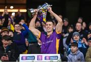 22 January 2023; Paul Mannion of Kilmacud Crokes lifts the Andy Merrigan Cup after his side's victory in the AIB GAA Football All-Ireland Senior Club Championship Final match between Watty Graham's Glen of Derry and Kilmacud Crokes of Dublin at Croke Park in Dublin. Photo by Ramsey Cardy/Sportsfile