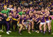 22 January 2023; Kilmacud Crokes' players celebrate after the AIB GAA Football All-Ireland Senior Club Championship Final match between Glen of Derry and Kilmacud Crokes of Dublin at Croke Park in Dublin. Photo by Daire Brennan/Sportsfile