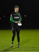 25 January 2023; Queen's University Belfast goalkeeper Brian Cassidy before the penalty shoot-out of the HE GAA Sigerson Cup Round 3 match between University College Cork and Queen's University Belfast at the GAA National Games Development Centre in Abbotstown, Dublin. Photo by Piaras Ó Mídheach/Sportsfile