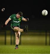 25 January 2023; Luke Donnelly of Queen's University Belfast scores a point from a free, for the last score in extra-time to send the match to penalties, during the HE GAA Sigerson Cup Round 3 match between University College Cork and Queen's University Belfast at the GAA National Games Development Centre in Abbotstown, Dublin. Photo by Piaras Ó Mídheach/Sportsfile