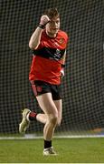 25 January 2023; Cathail O'Mahony of UCC celebrates after scoring a penalty in the penalty shoot-out of the HE GAA Sigerson Cup Round 3 match between University College Cork and Queen's University Belfast at the GAA National Games Development Centre in Abbotstown, Dublin. Photo by Piaras Ó Mídheach/Sportsfile