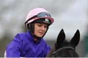 26 January 2023; Jockey Maxine O'Sullivan before the Connolly's RED MILLS Irish EBF Ladies Auction Maiden Hurdle at Gowran Park in Kilkenny. Photo by Seb Daly/Sportsfile