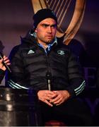 28 January 2023; Charlie Ngatai of Leinster during a Fan Q&A Session in the Fan Zone before the United Rugby Championship match between Leinster and Cardiff at RDS Arena in Dublin. Photo by Ben McShane/Sportsfile