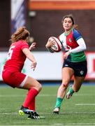 29 January 2023; Ella Roberts of Combined Provinces XV in action against Niamh Terry of WRU Development XV during the Celtic Challenge 2023 match between Welsh Development XV and Combined Provinces XV at Cardiff Arms Park in Cardiff, Wales. Photo by Gareth Everett/Sportsfile