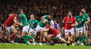 4 February 2023; Bundee Aki of Ireland is tackled by Rhys Carre of Wales during the Guinness Six Nations Rugby Championship match between Wales and Ireland at Principality Stadium in Cardiff, Wales. Photo by Brendan Moran/Sportsfile