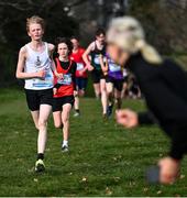 8 February 2023; Daniel Hughes of Belvedere College competing in the Intermediate boys race during the 123.ie Leinster Schools Cross Country 2023 at Santry Demesne in Dublin. Photo by David Fitzgerald/Sportsfile