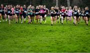 8 February 2023; A general view of competitors in the Senior girls race during the 123.ie Leinster Schools Cross Country 2023 at Santry Demesne in Dublin. Photo by Colm Kelly Morris/Sportsfile