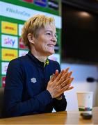 10 February 2023; Manager Vera Pauw during a Republic of Ireland women squad announcement at the FAI Headquarters in Abbotstown, Dublin. Photo by Stephen McCarthy/Sportsfile