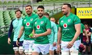 10 February 2023; Ireland players, from left, Tadhg Beirne, Conor Murray and Jack Conan before the Ireland rugby captain's run at the Aviva Stadium in Dublin. Photo by Seb Daly/Sportsfile